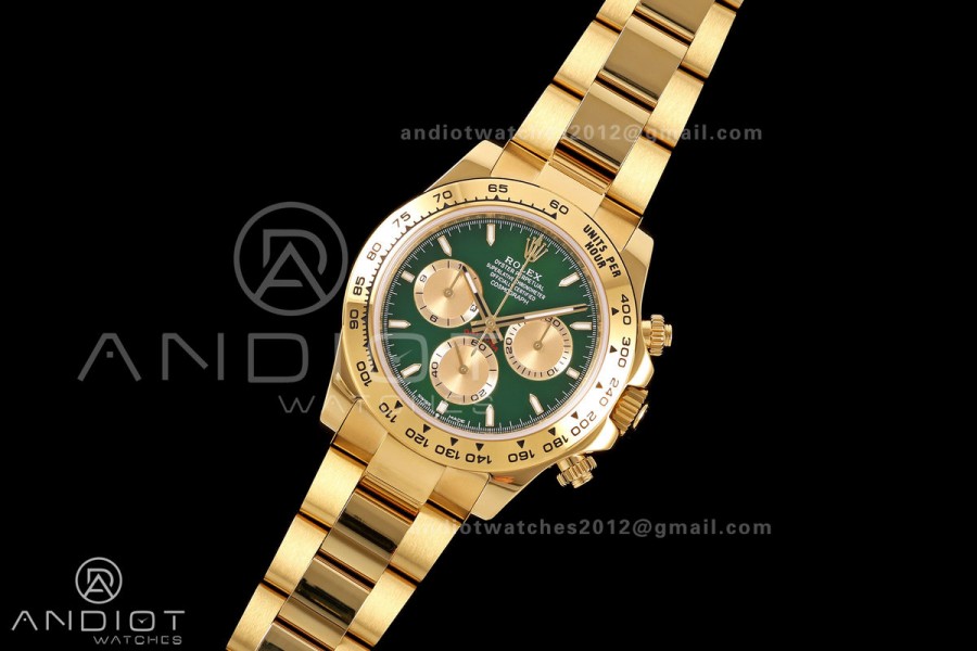 Daytona 126508 ZF 1:1 Best Edition 904L Steel Green/YG Dial on YG Bracelet JH4131 (215g)