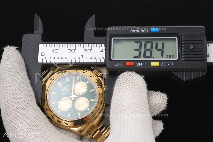 Daytona 126508 ZF 1:1 Best Edition 904L Steel Green/YG Dial on YG Bracelet JH4131 (215g)