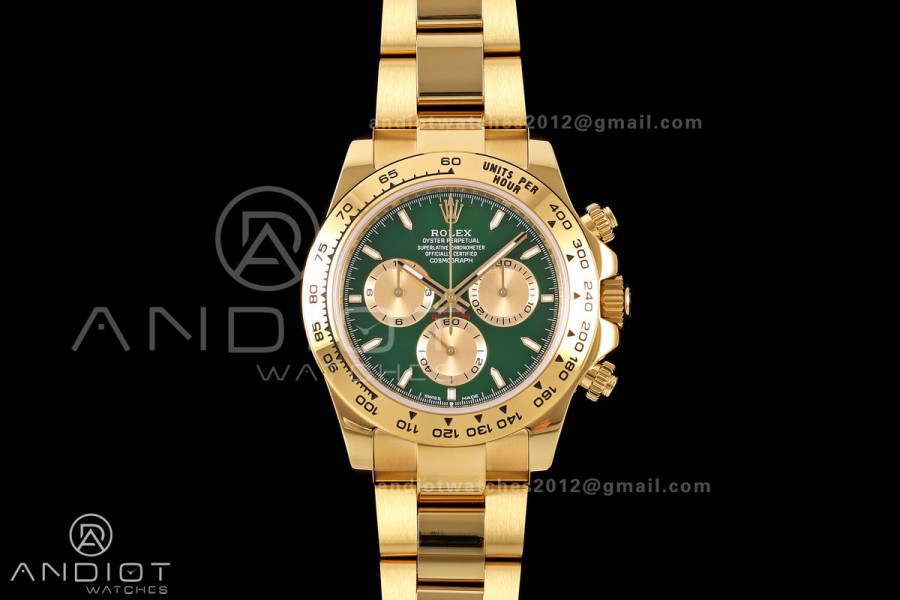 Daytona 126508 ZF 1:1 Best Edition 904L Steel Green/YG Dial on YG Bracelet JH4131 (215g)
