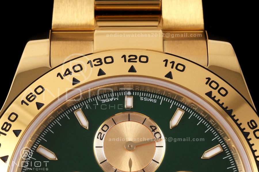 Daytona 126508 ZF 1:1 Best Edition 904L Steel Green/YG Dial on YG Bracelet JH4131 (215g)