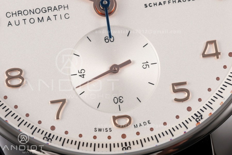 Portugieser Chrono IW371604 OCTA 1:1 Best Edition White/YG Dial on Black Leather Strap DD69355 Super Clone