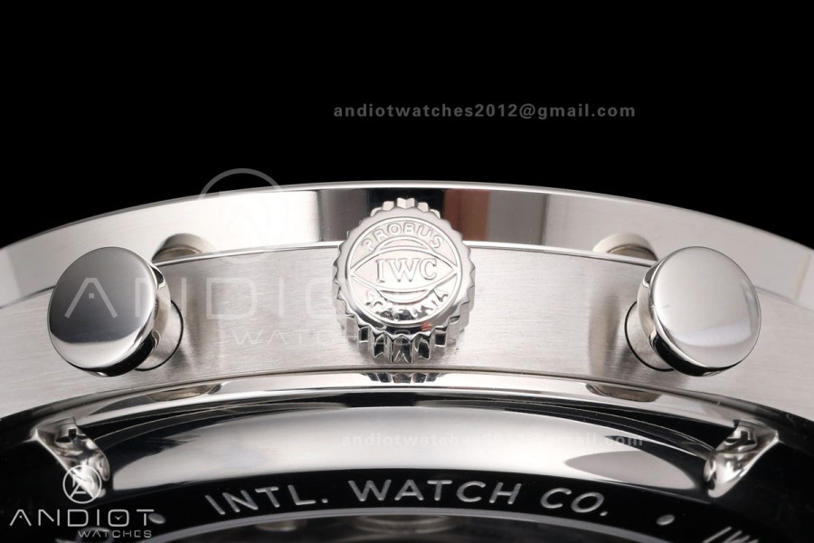 Portugieser Chrono IW371604 OCTA 1:1 Best Edition White/YG Dial on Black Leather Strap DD69355 Super Clone