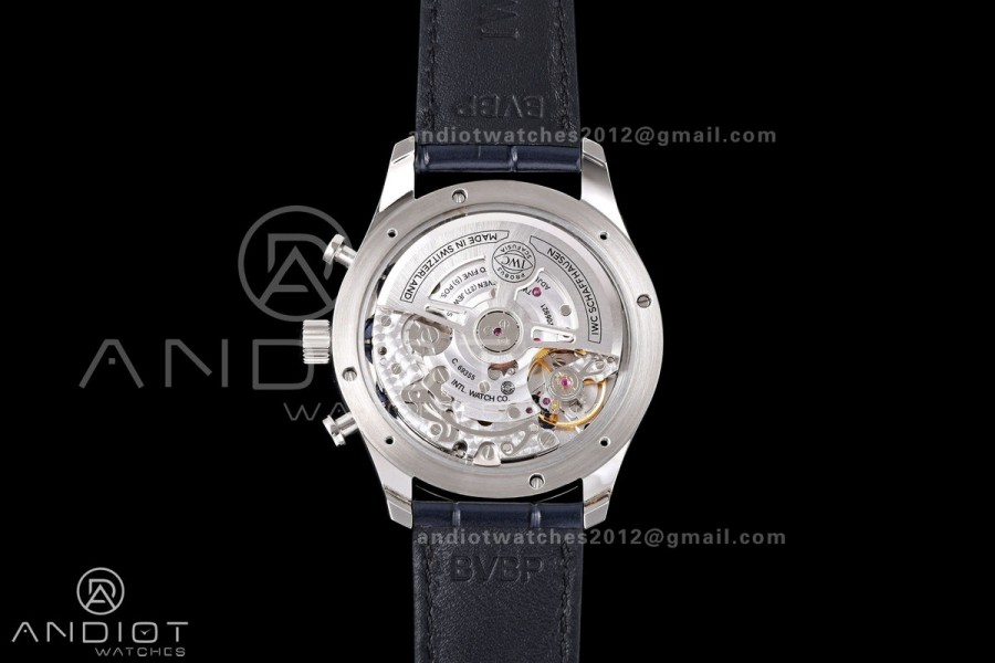 Portugieser Chrono IW371605 OCTA 1:1 Best Edition White/Blue Dial on Blue Leather Strap DD69355 Super Clone