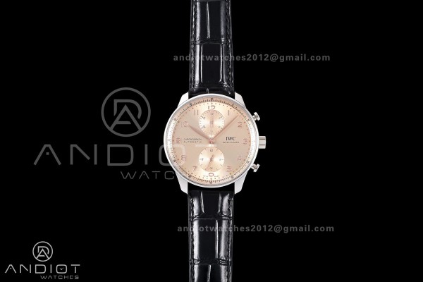 Portugieser Chrono IW371624 OCTA 1:1 Best Edition YG Dial on Black Leather Strap DD69355 Super Clone