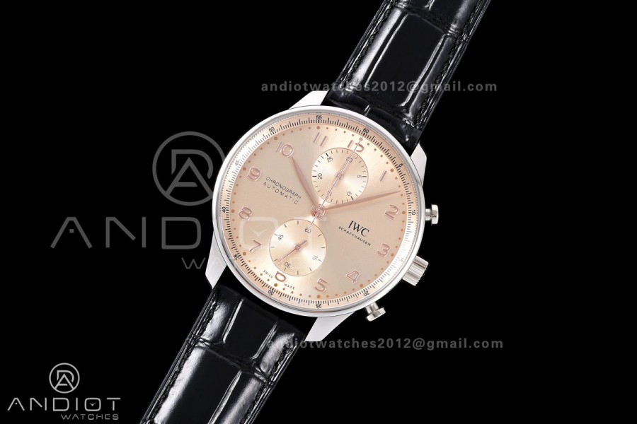 Portugieser Chrono IW371624 OCTA 1:1 Best Edition YG Dial on Black Leather Strap DD69355 Super Clone