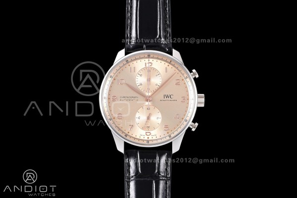 Portugieser Chrono IW371624 OCTA 1:1 Best Edition YG Dial on Black Leather Strap DD69355 Super Clone