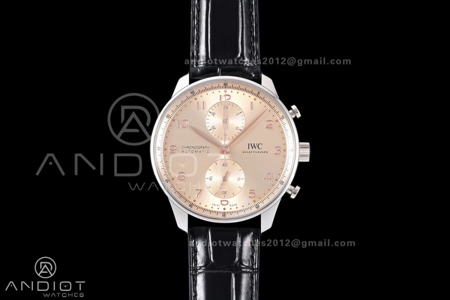Portugieser Chrono IW371624 OCTA 1:1 Best Edition YG Dial on Black Leather Strap DD69355 Super Clone