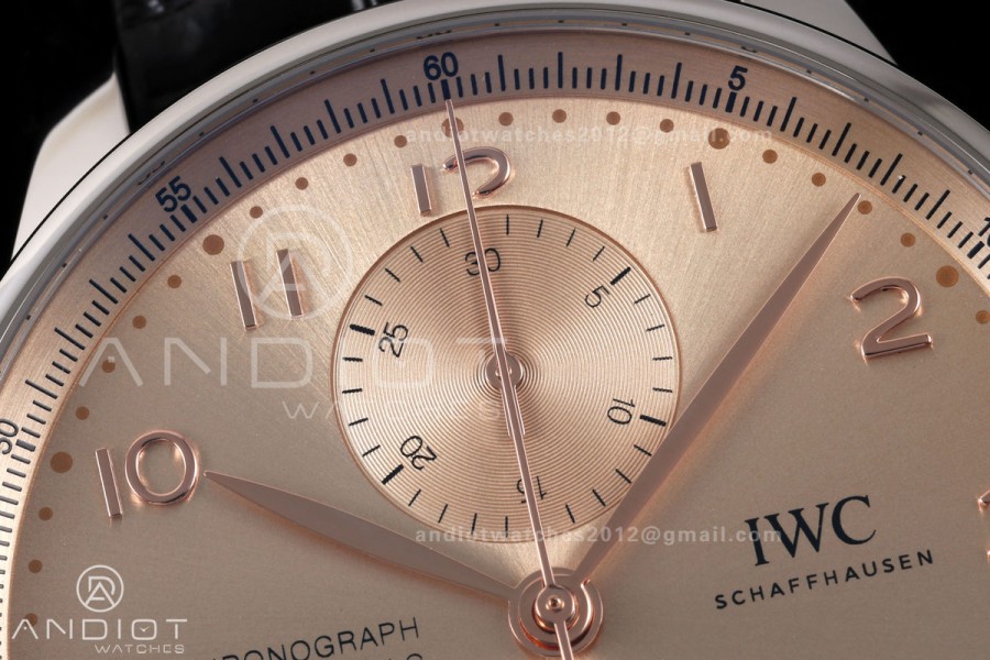 Portugieser Chrono IW371624 OCTA 1:1 Best Edition YG Dial on Black Leather Strap DD69355 Super Clone