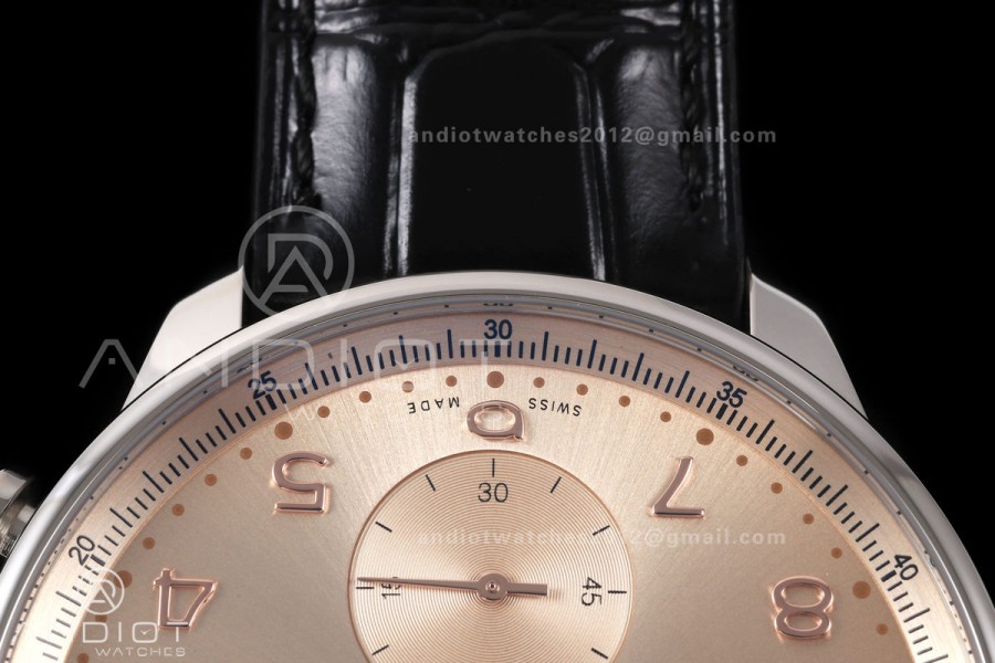 Portugieser Chrono IW371624 OCTA 1:1 Best Edition YG Dial on Black Leather Strap DD69355 Super Clone