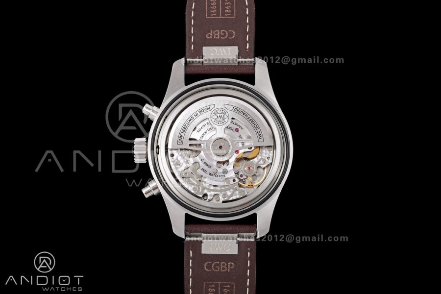 Pilot Chrono IW388103 OCTA 1:1 Best Edition Green Dial on Brown Leather Strap 69385 Super Clone
