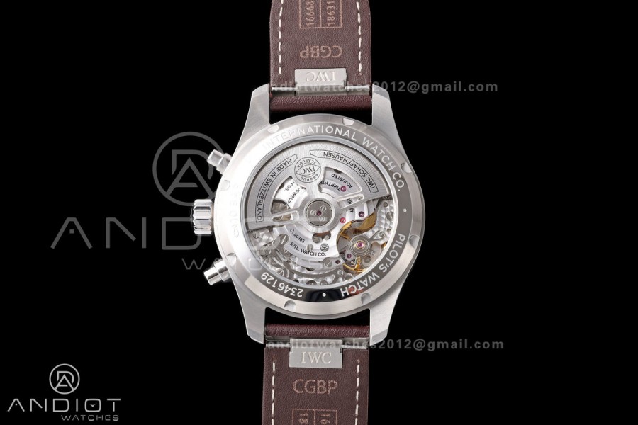 Pilot Chrono IW388103 OCTA 1:1 Best Edition Green Dial on Brown Leather Strap 69385 Super Clone