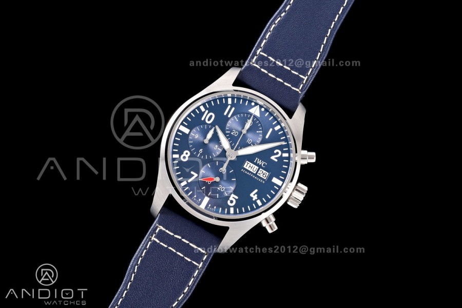 Pilot Chrono IW388101 OCTA 1:1 Best Edition Blue Dial on Blue Leather Strap 69385 Super Clone