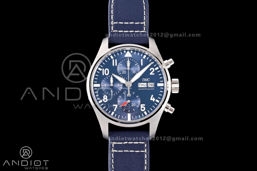 Pilot Chrono IW388101 OCTA 1:1 Best Edition Blue Dial on Blue Leather Strap 69385 Super Clone