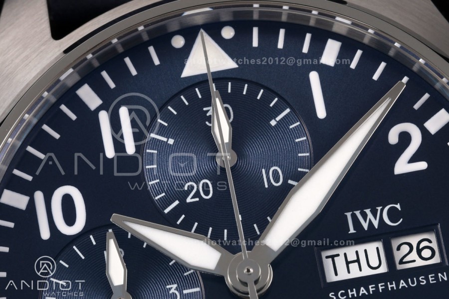 Pilot Chrono IW388101 OCTA 1:1 Best Edition Blue Dial on Blue Leather Strap 69385 Super Clone