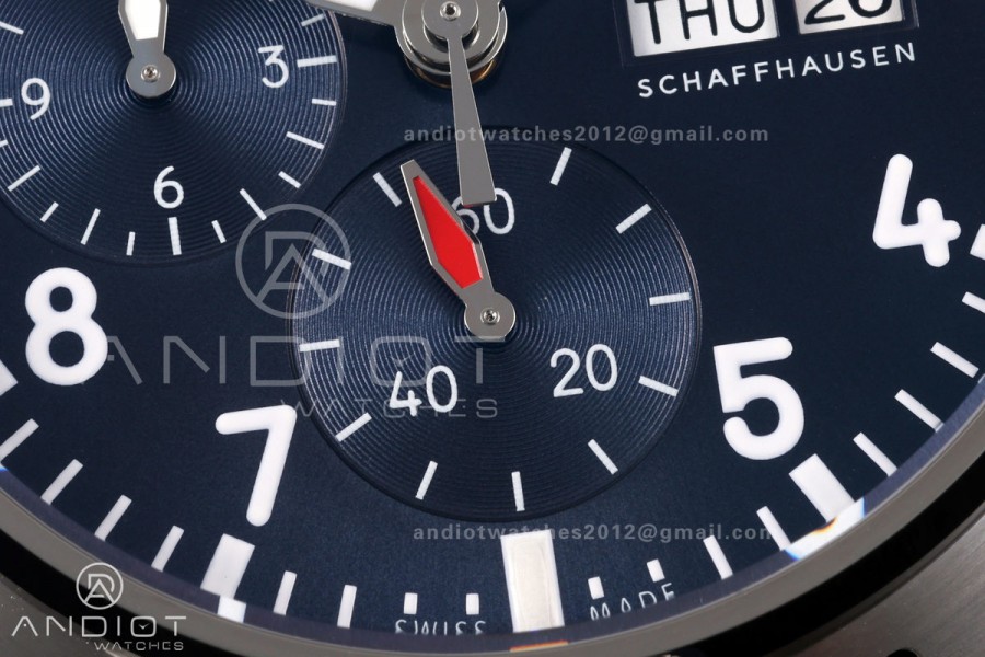 Pilot Chrono IW388101 OCTA 1:1 Best Edition Blue Dial on Blue Leather Strap 69385 Super Clone