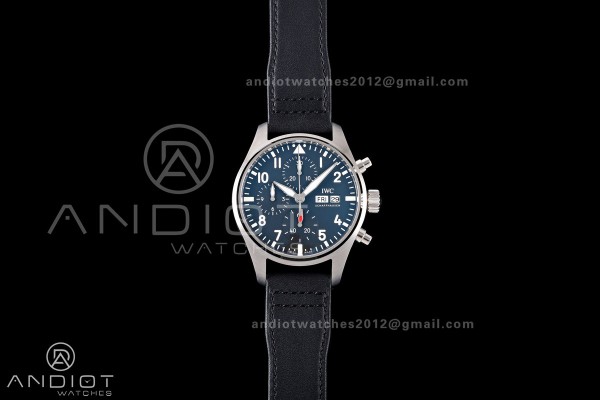 Pilot Chrono IW388111 OCTA 1:1 Best Edition Black Dial on Black Leather Strap 69385 Super Clone