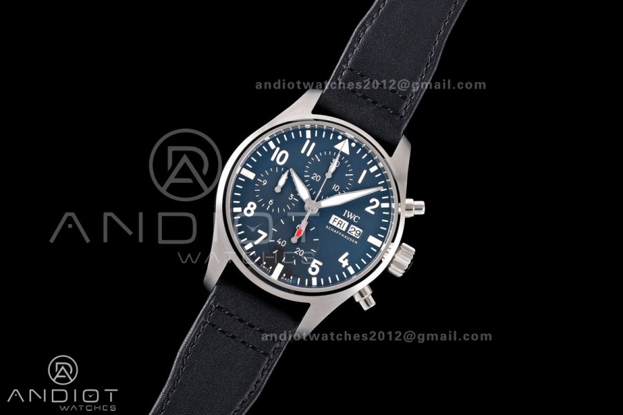 Pilot Chrono IW388111 OCTA 1:1 Best Edition Black Dial on Black Leather Strap 69385 Super Clone