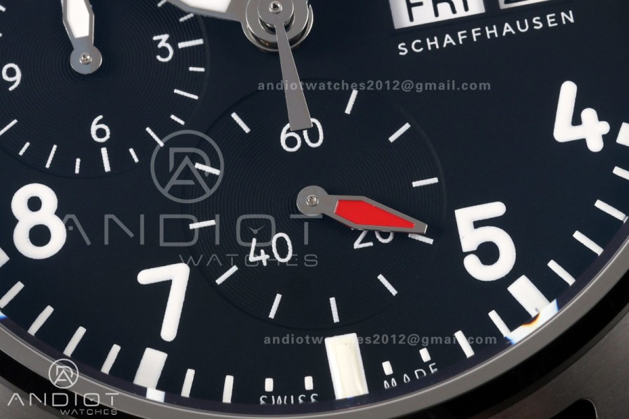 Pilot Chrono IW388111 OCTA 1:1 Best Edition Black Dial on Black Leather Strap 69385 Super Clone