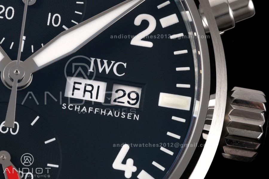 Pilot Chrono IW388111 OCTA 1:1 Best Edition Black Dial on Black Leather Strap 69385 Super Clone
