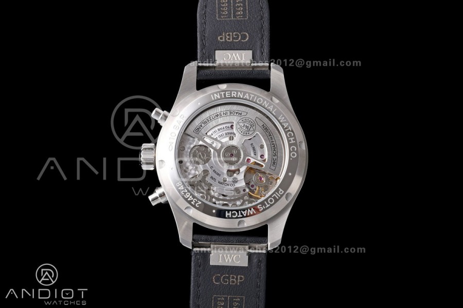 Pilot Chrono IW388111 OCTA 1:1 Best Edition Black Dial on Black Leather Strap 69385 Super Clone
