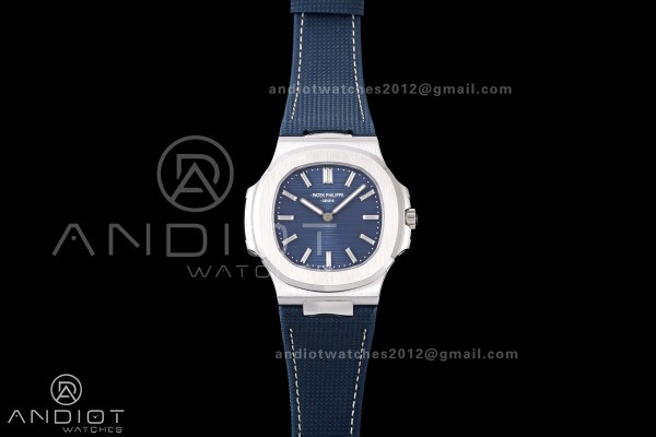 Nautilus 5810 SS PPF 1:1 Best Edition Blue Textured Dial on Blue Composite Strap SA240 Super Clone