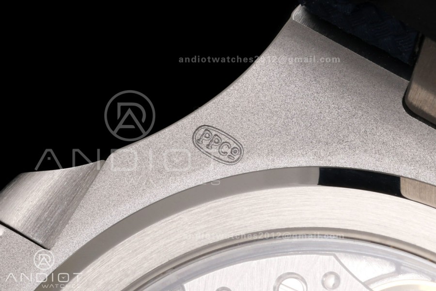 Nautilus 5810 SS PPF 1:1 Best Edition Blue Textured Dial on Blue Composite Strap SA240 Super Clone