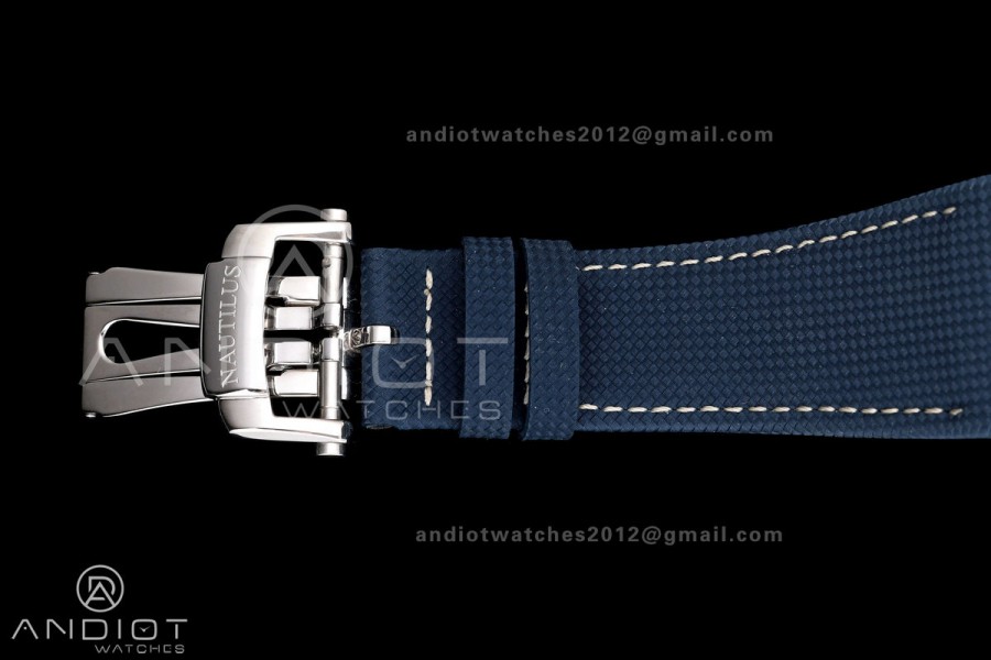 Nautilus 5810 SS PPF 1:1 Best Edition Blue Textured Dial on Blue Composite Strap SA240 Super Clone