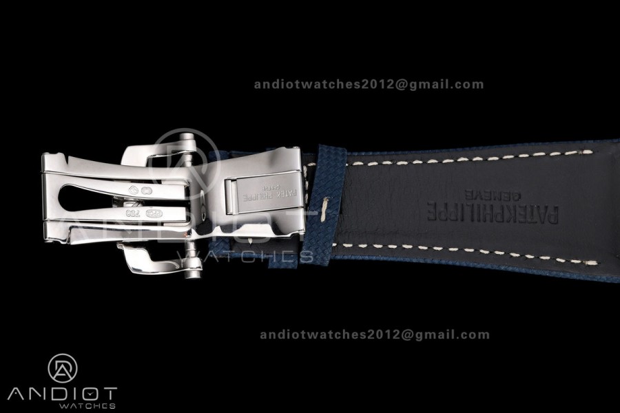 Nautilus 5810 SS PPF 1:1 Best Edition Blue Textured Dial on Blue Composite Strap SA240 Super Clone
