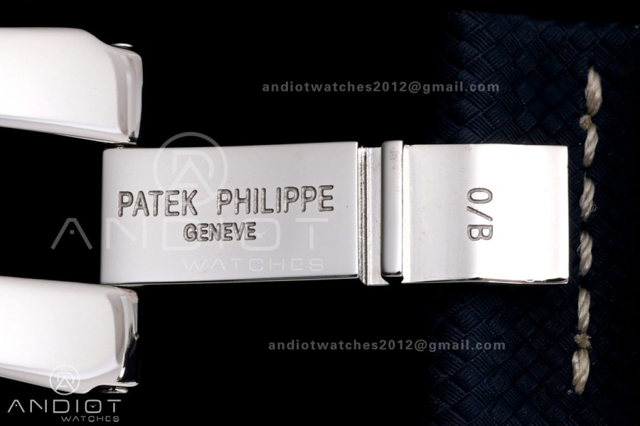 Nautilus 5810 SS PPF 1:1 Best Edition Blue Textured Dial on Blue Composite Strap SA240 Super Clone