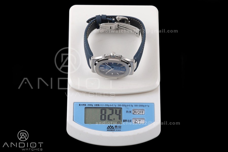 Nautilus 5810 SS PPF 1:1 Best Edition Blue Textured Dial on Blue Composite Strap SA240 Super Clone