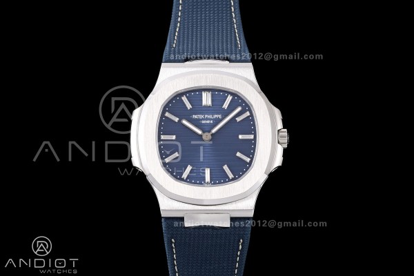 Nautilus 5810 SS PPF 1:1 Best Edition Blue Textured Dial on Blue Composite Strap SA240 Super Clone