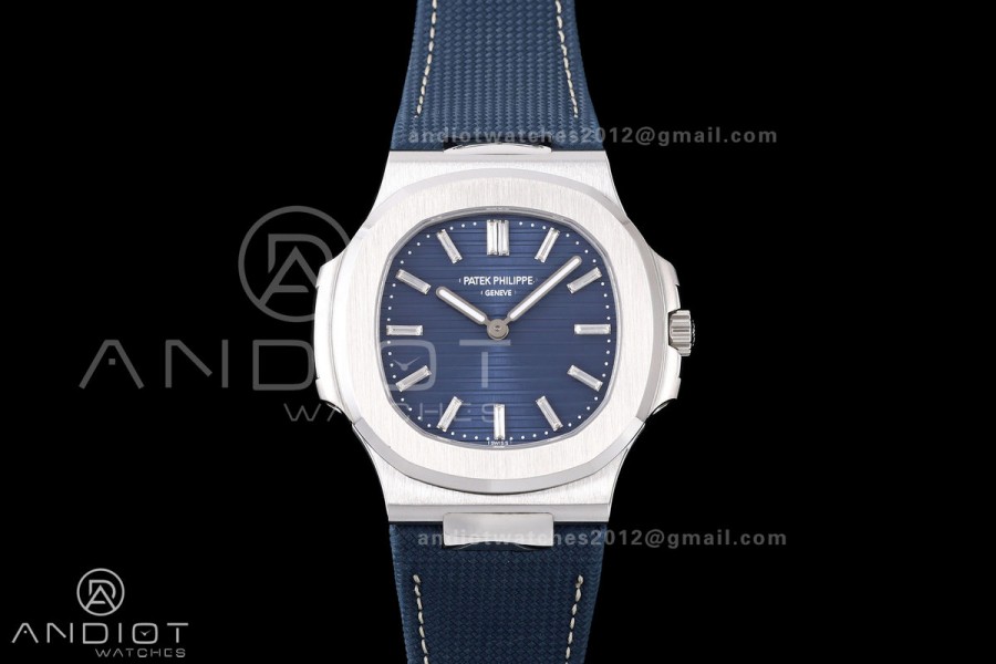 Nautilus 5810 SS PPF 1:1 Best Edition Blue Textured Dial on Blue Composite Strap SA240 Super Clone