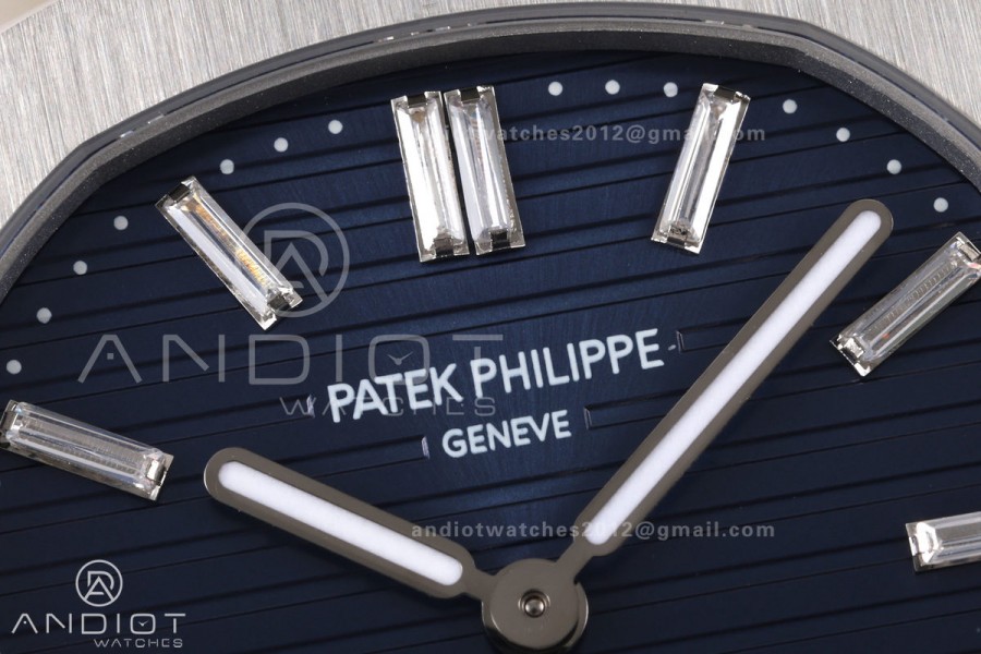 Nautilus 5810 SS PPF 1:1 Best Edition Blue Textured Dial on Blue Composite Strap SA240 Super Clone