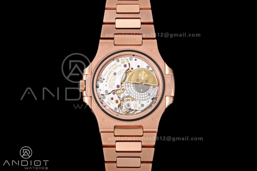 Nautilus 5712r RG UMI 1:1 Best Edition Brown Dial on RG Bracelet PPF240 Super Clone Free Sprung (Weighted)