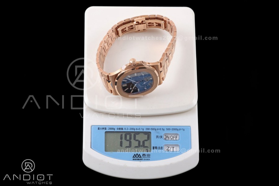 Nautilus 5712r RG UMI 1:1 Best Edition Brown Dial on RG Bracelet PPF240 Super Clone Free Sprung (Weighted)
