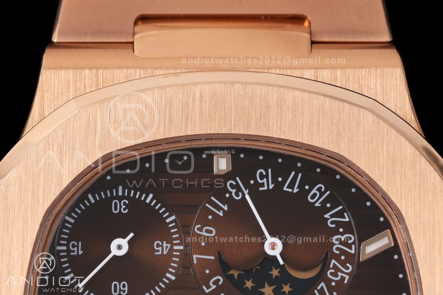 Nautilus 5712r RG UMI 1:1 Best Edition Brown Dial on RG Bracelet PPF240 Super Clone Free Sprung (Weighted)