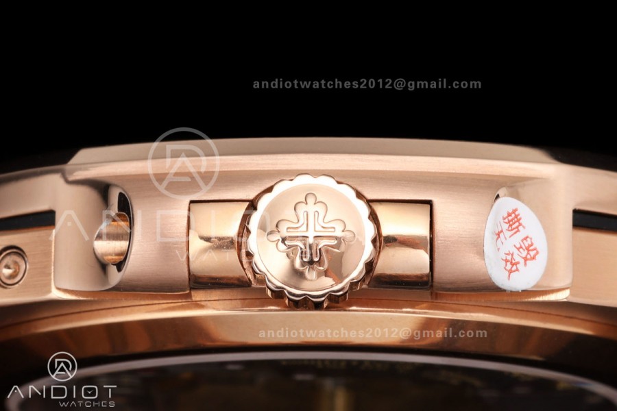 Nautilus 5712r RG UMI 1:1 Best Edition Brown Dial on RG Bracelet PPF240 Super Clone Free Sprung (Weighted)