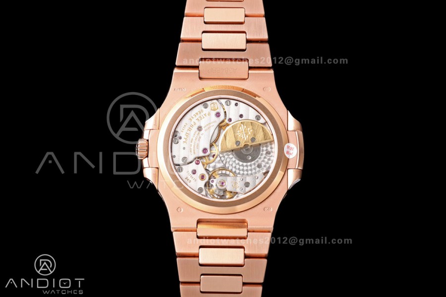 Nautilus 5712r RG UMI 1:1 Best Edition Brown Dial on RG Bracelet PPF240 Super Clone Free Sprung (Weighted)