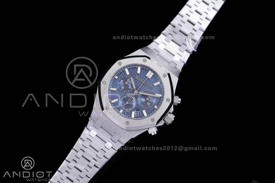 Royal Oak Chrono 26715 SS APSF 1:1 Best Edition Blue Dial On SS Bracelet A2385