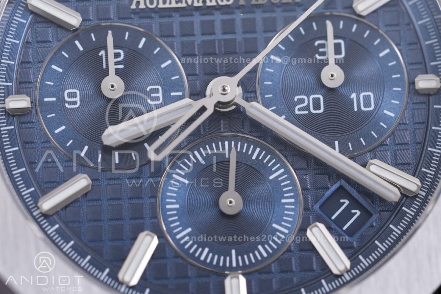 Royal Oak Chrono 26715 SS APSF 1:1 Best Edition Blue Dial On SS Bracelet A2385