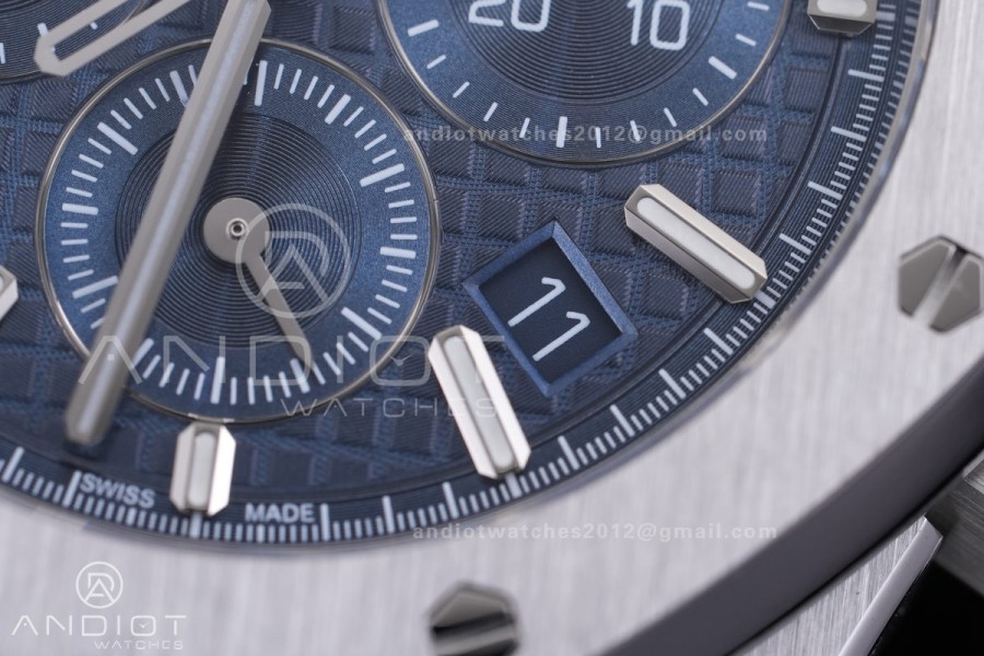 Royal Oak Chrono 26715 SS APSF 1:1 Best Edition Blue Dial On SS Bracelet A2385