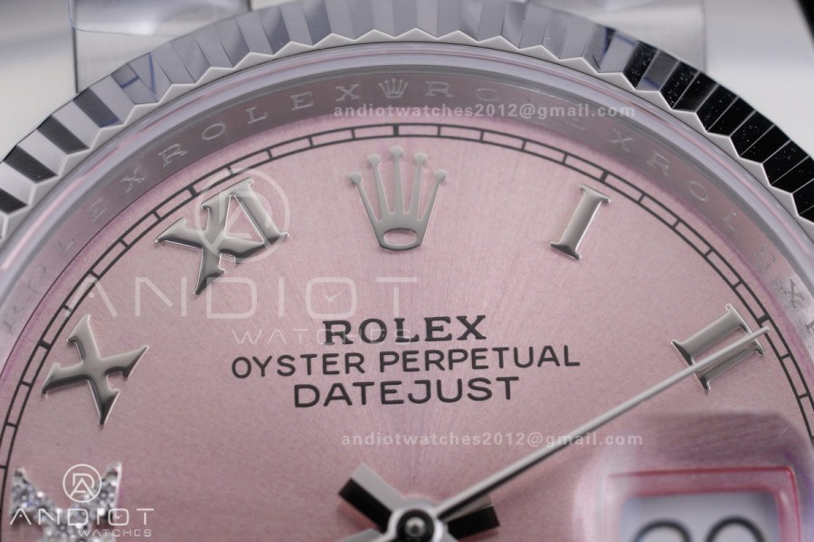 DateJust 36 SS 126234 ARF 1:1 Best Edition Pink Diamond Roman Dial on Oyster Bracelet DD3235