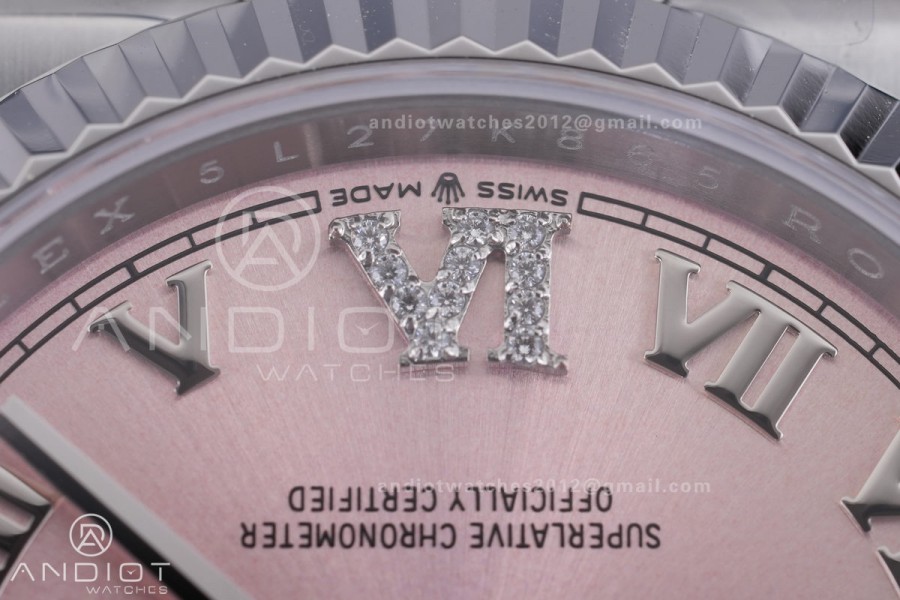 DateJust 36 SS 126234 ARF 1:1 Best Edition Pink Diamond Roman Dial on Oyster Bracelet DD3235