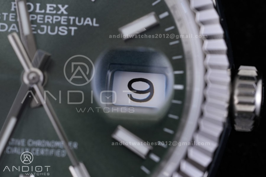 DateJust 36 SS 126234 Wimbledon ARF 1:1 Best Edition Gray Dial Green Roman on Oyster Bracelet DD3235