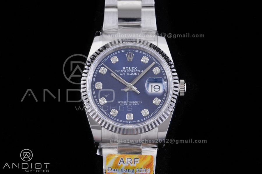 DateJust 36 SS 126234 ARF 1:1 Best Edition Blue Diamond Dial on Oyster Bracelet DD3235