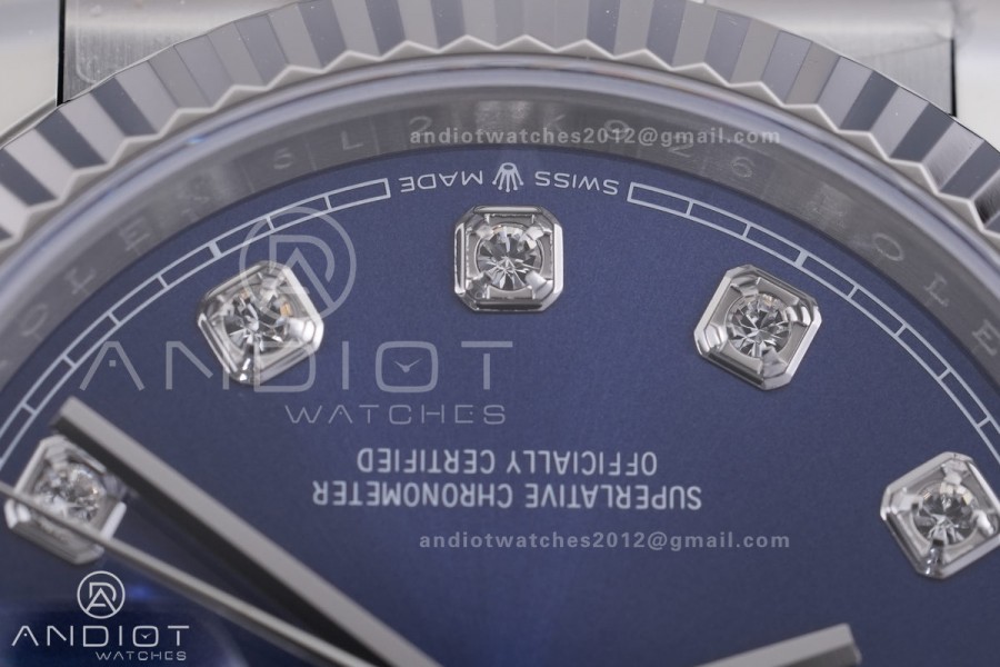 DateJust 36 SS 126234 ARF 1:1 Best Edition Blue Diamond Dial on Oyster Bracelet DD3235