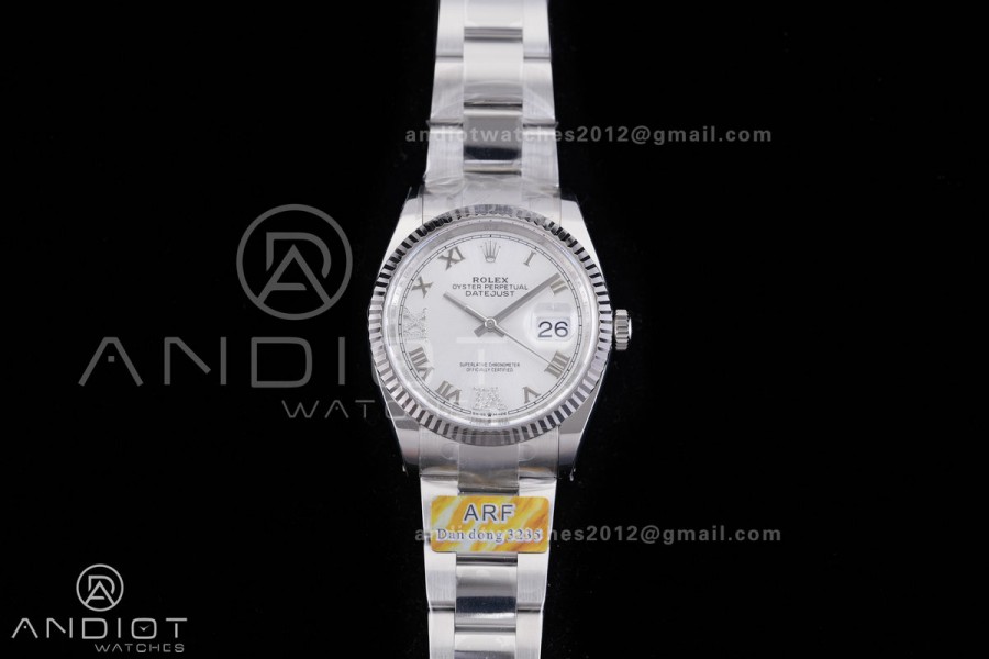 DateJust 36 SS 126234 ARF 1:1 Best Edition Sliver Roman Dial on Oyster Bracelet DD3235