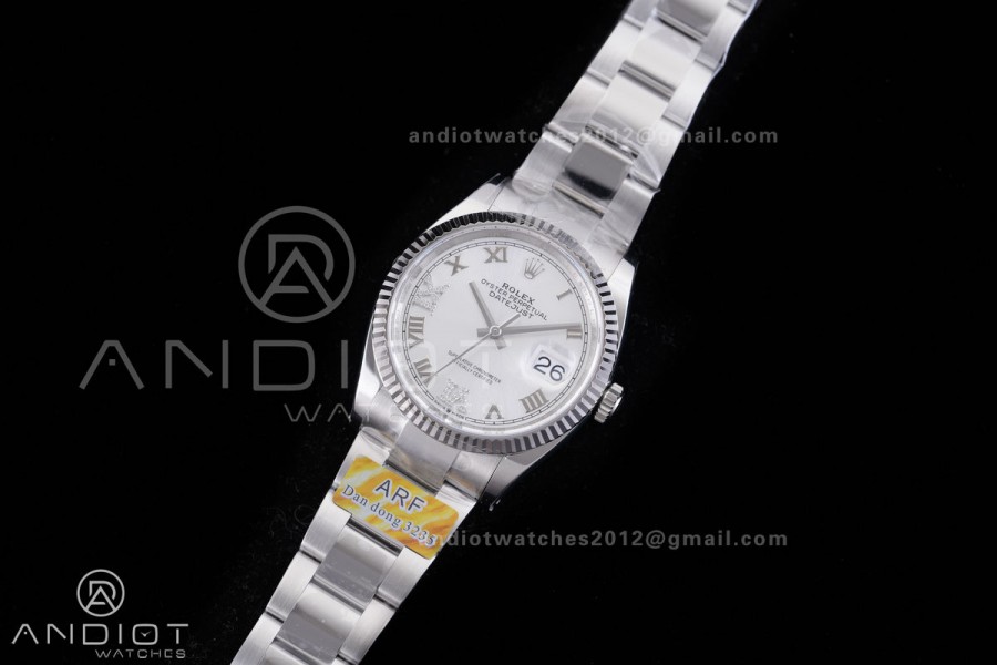 DateJust 36 SS 126234 ARF 1:1 Best Edition Sliver Roman Dial on Oyster Bracelet DD3235