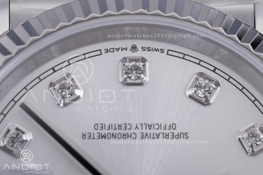 DateJust 36 SS 126234 ARF 1:1 Best Edition Sliver Diamond Dial on Oyster Bracelet DD3235