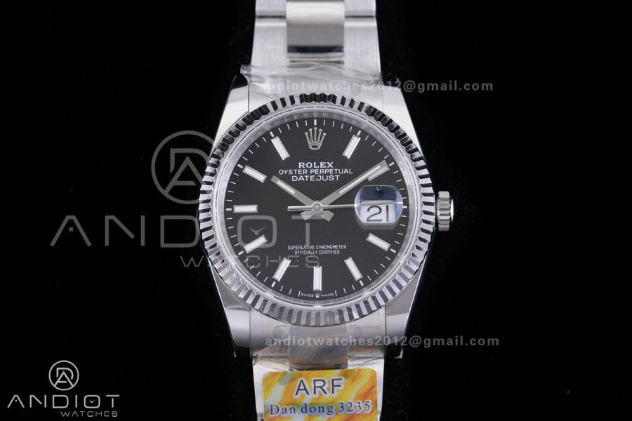 DateJust 36 SS 126234 ARF 1:1 Best Edition Black Dial on Oyster Bracelet DD3235